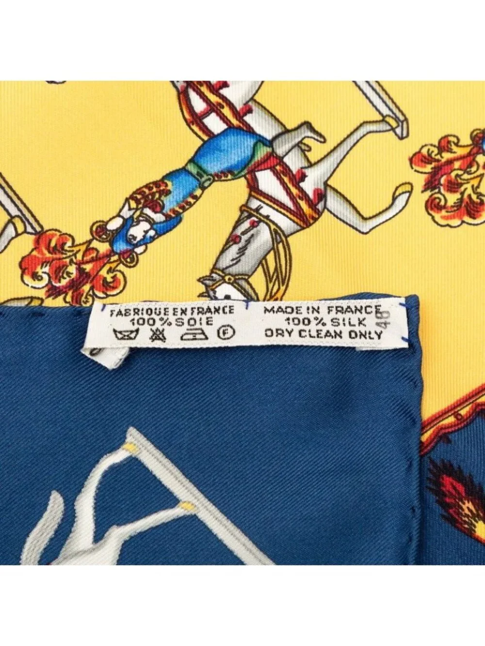 Hermes Carre 90 les Artificiers Fireworks Artist Scarf Blue Yellow Multicolor - Picture 9 of 9
